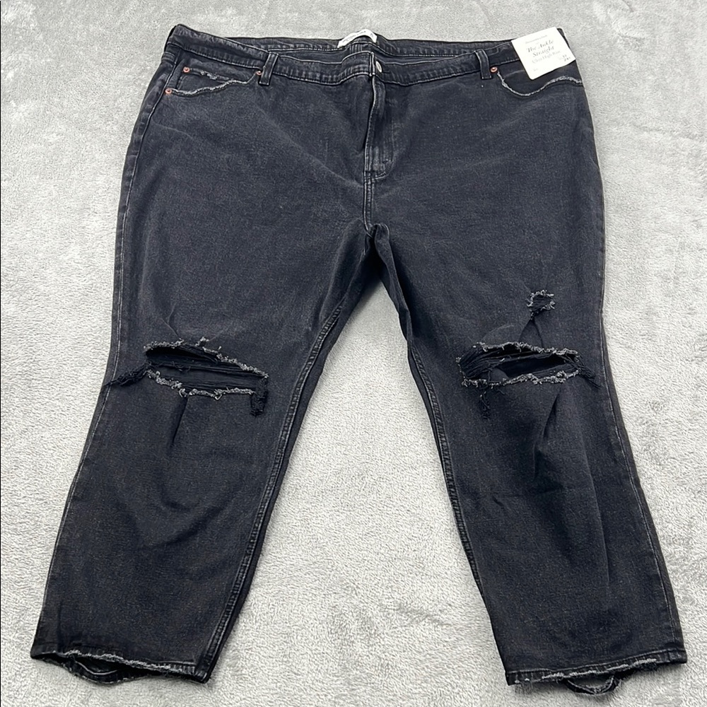 NEW Abercrombie & Fitch 37/24 Short The Ankle Straight Ultra‎ High Rise Jeans